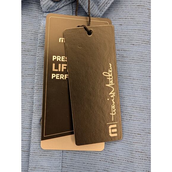 NWT TravisMathew Auckland Slub Polo in Riviera Blue size 2XL - Picture 3 of 6